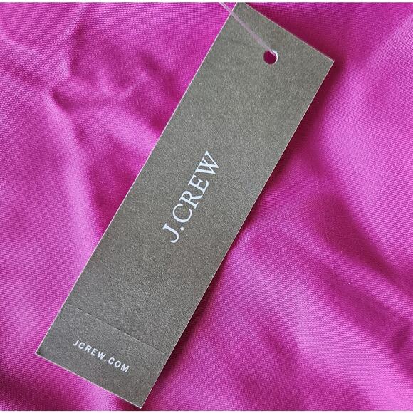 J. Crew Women's 8 Swimsuit 1 Piece V-Neck Ruffled Ruched Radiant Fuchsia NEW NWT - Picture 4 of 8